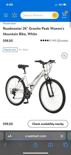 roadmaster granite peak women's mountain bicycle 26 wheels white