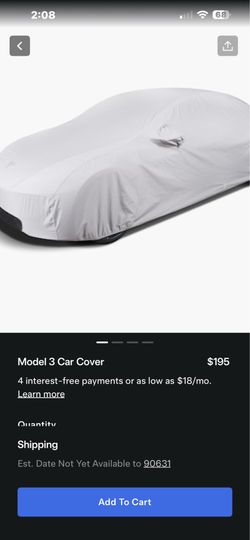 Tesla Brand model 3 sealed and unopened Premium car cover