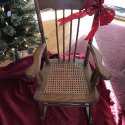 Child’s oak/Cain Rocking Chair (VINTAGE )