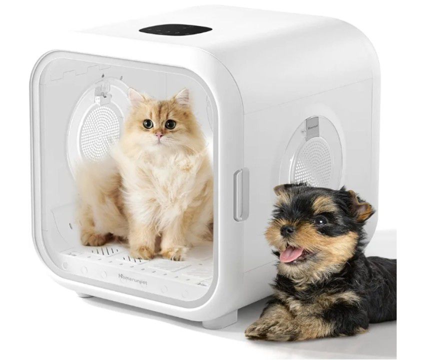 HomeRunPet Drybo Plus Automatic Pet Dryer Box - Ultra Quiet, Smart Temperature Control, 360° Efficient for Cats and Small Dogs

