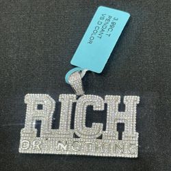 NEW Moissanite Sterling Silver 3.99 ct Rich Or Nothing Pendant 51620