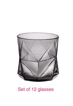 New in Box Set of 12 Designer Glasses - Bormioli Rocco Cassiopea