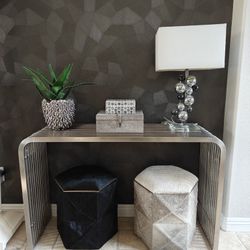 MODWAY MODERN STAINLESS STEEL PIPE ENTRY SOFA TABLE CONSOLE