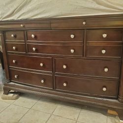 Solid wood dresser With matching mirror