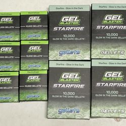 10 Boxes (100K) Gel Blaster Gellets Ammo-Starfire Glow In Dark/Electric Green