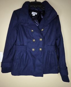 Celebrity Pink Women's Navy Blue Double Breasted Peacoat 