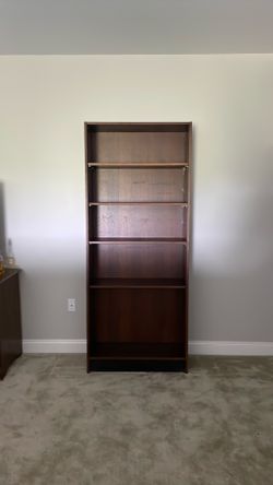 Tall Bookshelf with Wood Frame and Shelves