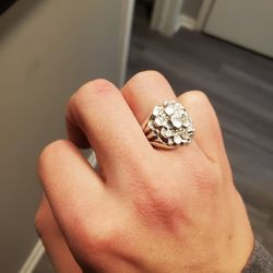 Real 925 silver nugget ring