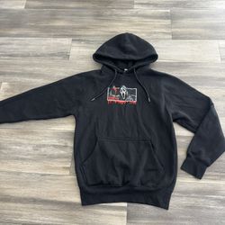 Reserve Ghostface Graphic Print Black Fleece Hoodie Men's Size S Pullover