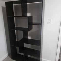 Modern Black Geometric Bookshelf/display Shelf