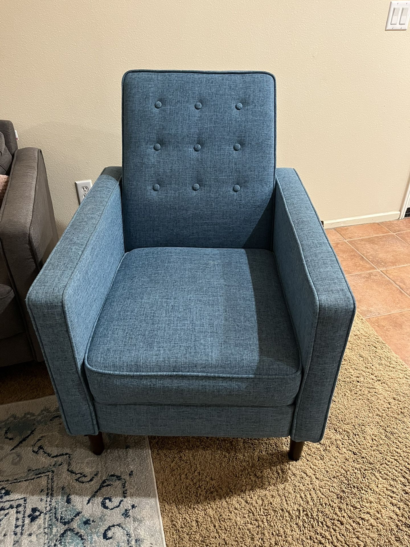 2 Blue Recliner Chairs