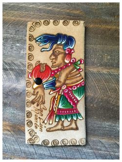 Beautiful One of a Kind handpainted suede wallet