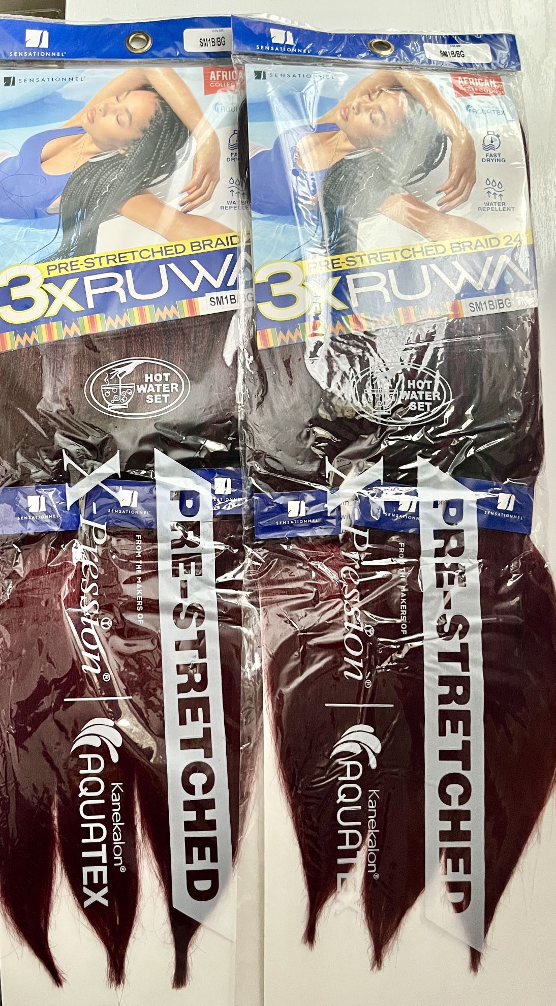 3x Ruwa Braiding Hair (2) – 24" Black to Red Ombre