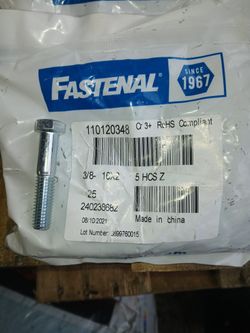 3/8-16x2 Grade 5 Zinc Finished Hex Cap Screws