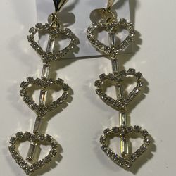 14k gold plated stone stud earrings ❤️ Heart 