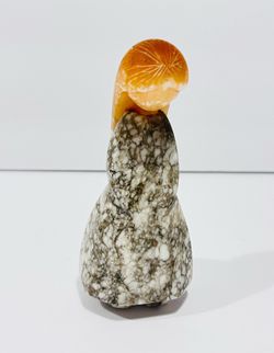 Vintage Russian Folk Marble & Selenite Hand Carved Girl Figurine 4.5” Excellent Condition. Size: 4.5” tall