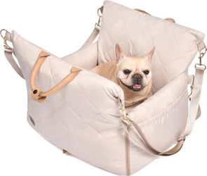 New Beige Pet Marvel Waterproof Dog Dog Car Seat for Small Dogs Up to 25 lbs Pet Booster Seat