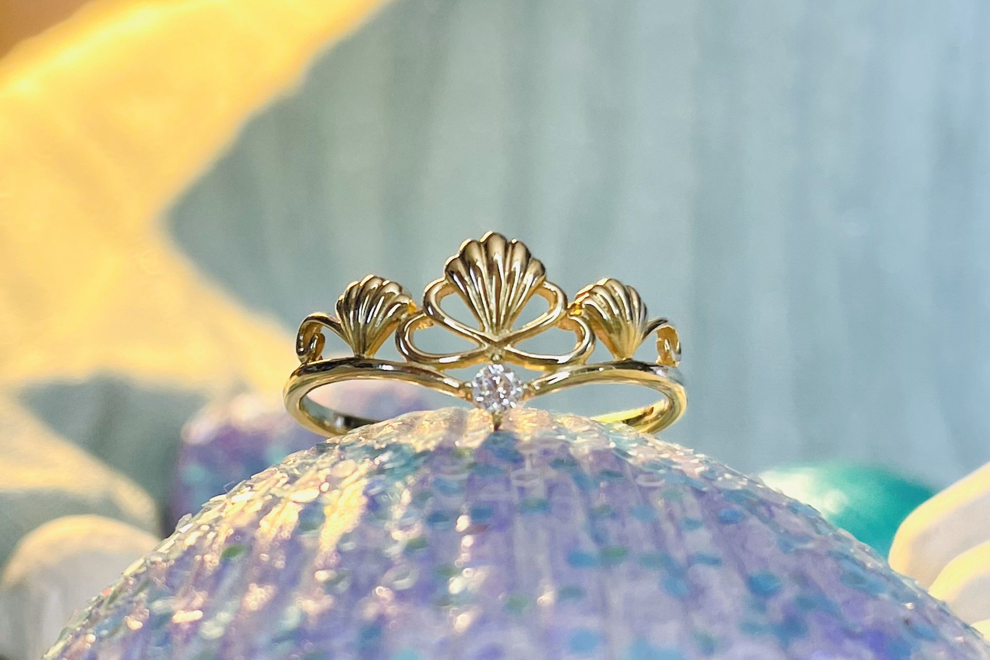Mermaid Seashell Crown Gold Ring