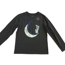 Cat & Jack Boys graphic long sleeve shirt astronaut moon space skater L (10/12)