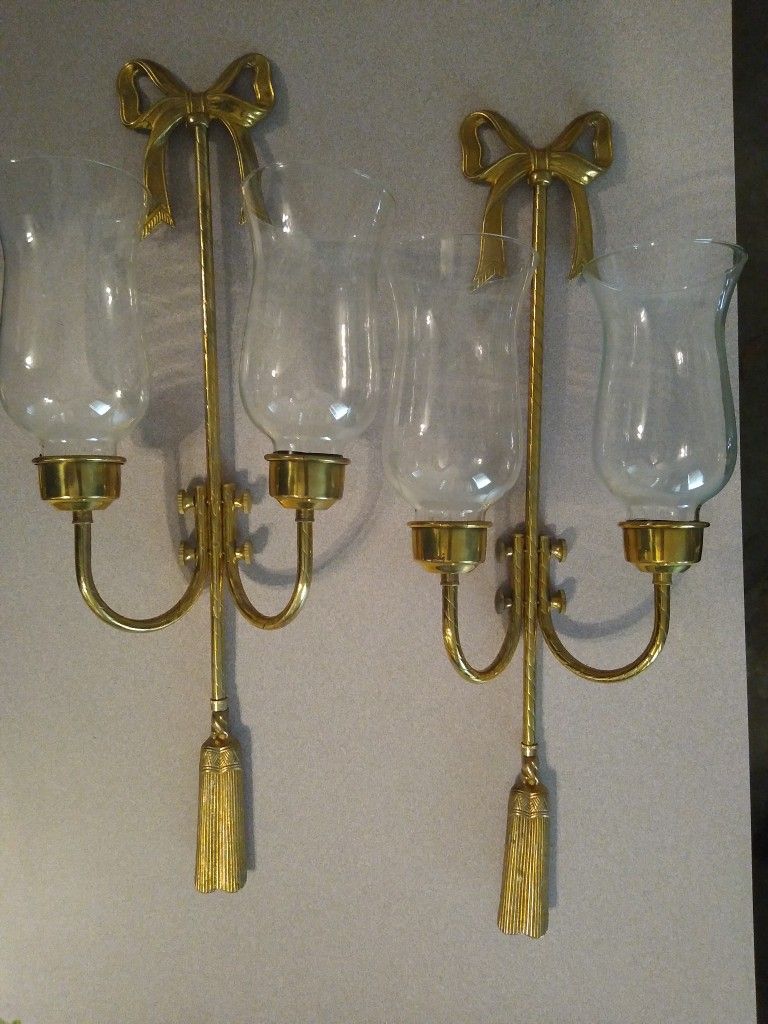 Brass Double Sconce X 2