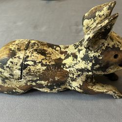 Carved wooden pig