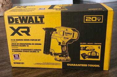 DEWALT XR 20V MAX 18 GA Narrow Crown Stapler Kit DCN681D1