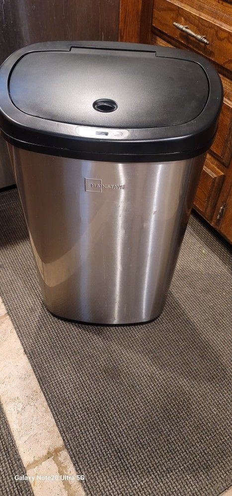 Stainless Steel 30 Gallon Trash Can Hand Motion Opening New