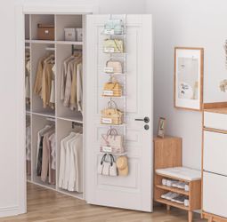 Hanging Purse Handbag Organizer Rack with Name Plate Over The Door Detachable Bag Storage Rack Can Use As 1 2 Part Wall Mounted Adjustable Bag Rac for Sale in Alta Loma CA OfferUp