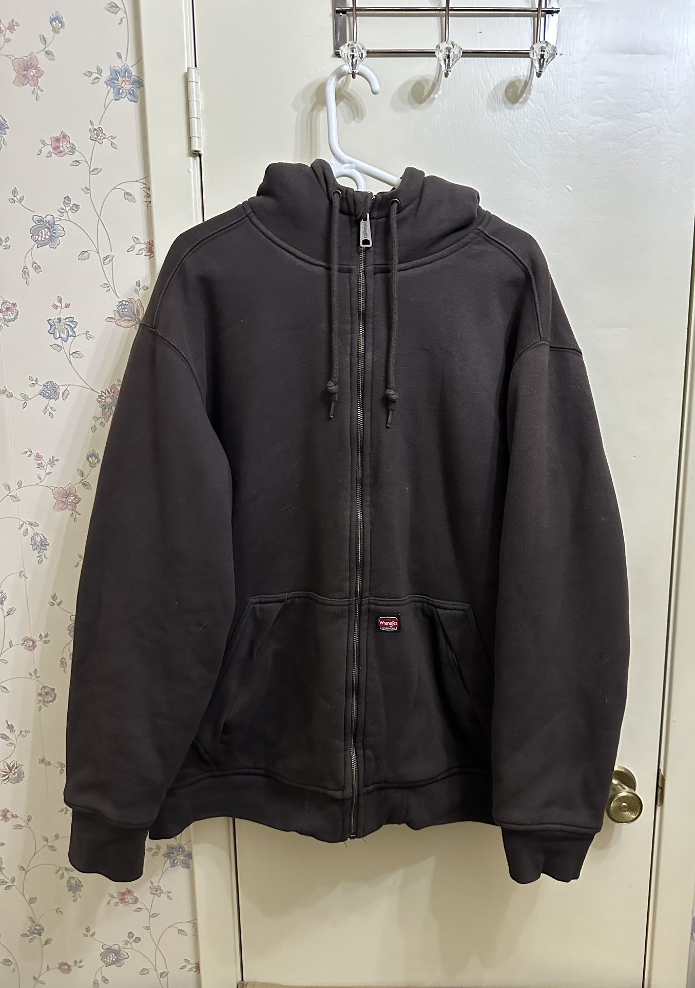 Wrangler Workwear Full Zip Sherpa Lined Hoodie Jacket Size 2XL
