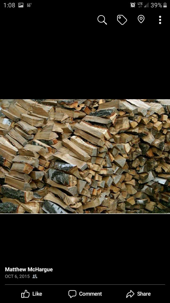 Firewood delivered and stacked