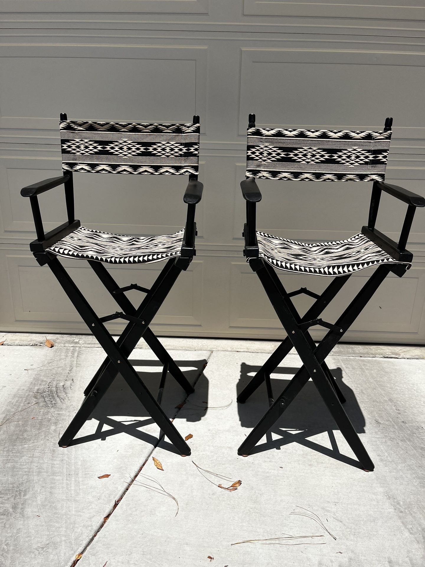 Folding Directors Chairs, Wooden Fabric