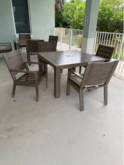 Outdoor tables and chairs