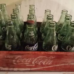 Vintage Coke Crate With Bottles