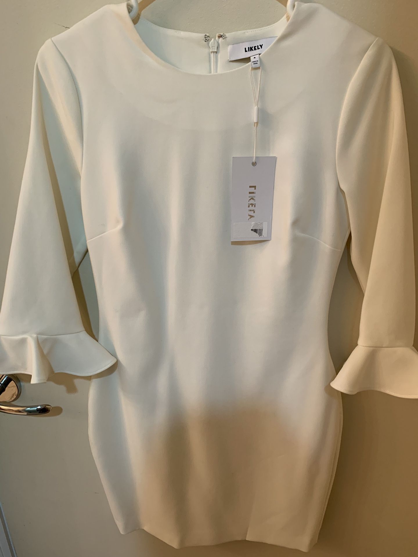New With Tag Likely White Dress Size 4