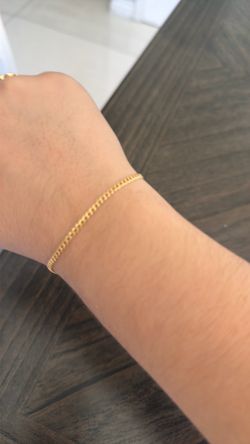 Real gold 14k 2.5mm 8inch semi solid bracelet