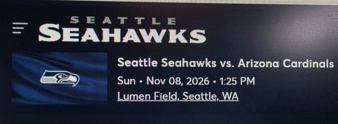 $380 for 2 tickets Seahawks VS Arizona