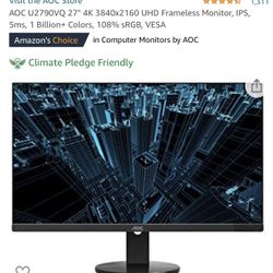 AOC 27 inch 4K monitor wide color gamut 