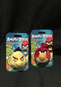 2 Angry Birds Backpack Clips (Brand New)