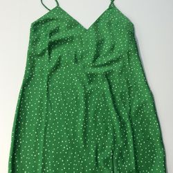 Green Polka Dot Dress XS