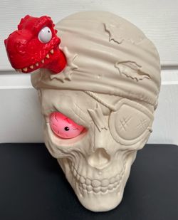 Pirate Skeleton Head Eye Lights Up Decor Halloween just $10