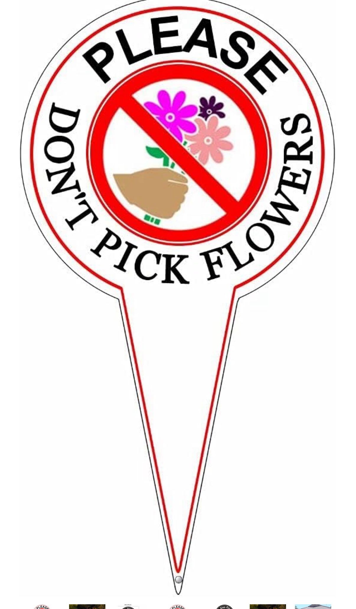2PCS Please Don't Pick Flowers Metal Yard Sign