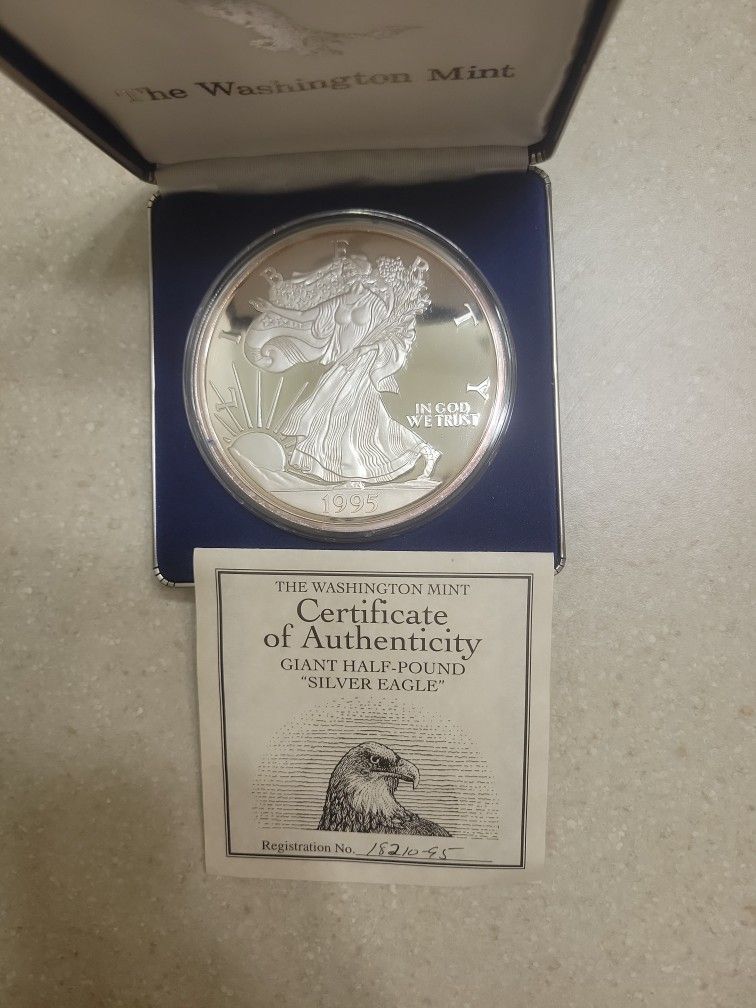 1995 8 Oz 999 Proof Silver Coin