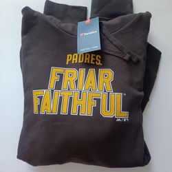 3XL San Diego Padres Majestic Men's Brown Friar Faithful Hoodie