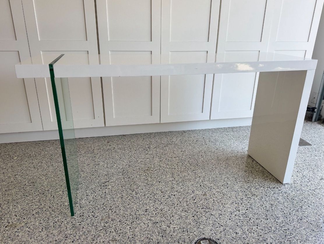 White Console Table Modern Rectangle Accent Table