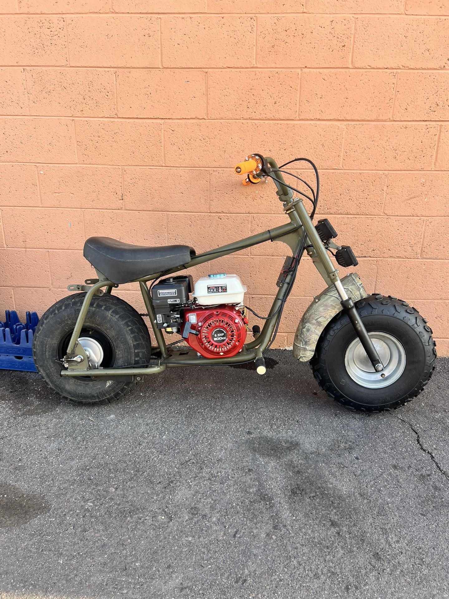 Mini Bike Baja Warrior Brand New 6.5HP 212CC Engine LED Lights new Clutch Chain Front Tire Minibike Minibikes Mini Bikes