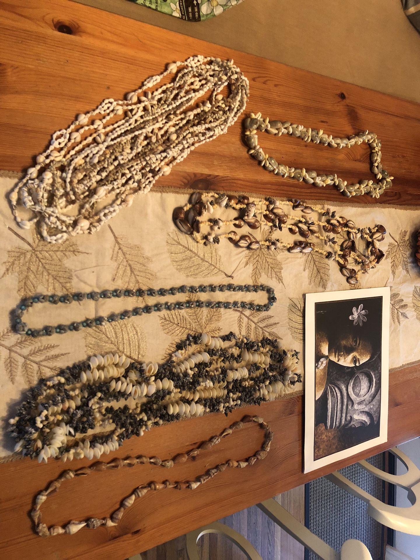 20 Tahitian Shell  Leis.      And Art Print 