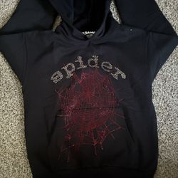Sp5der OG Rhinestone Hoodie Black