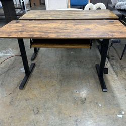 55 x 24 Inch Electric Height Adjustable Standing Desk with Keyboard Tray: Sit-Stand Computer Office Desk(small damage )