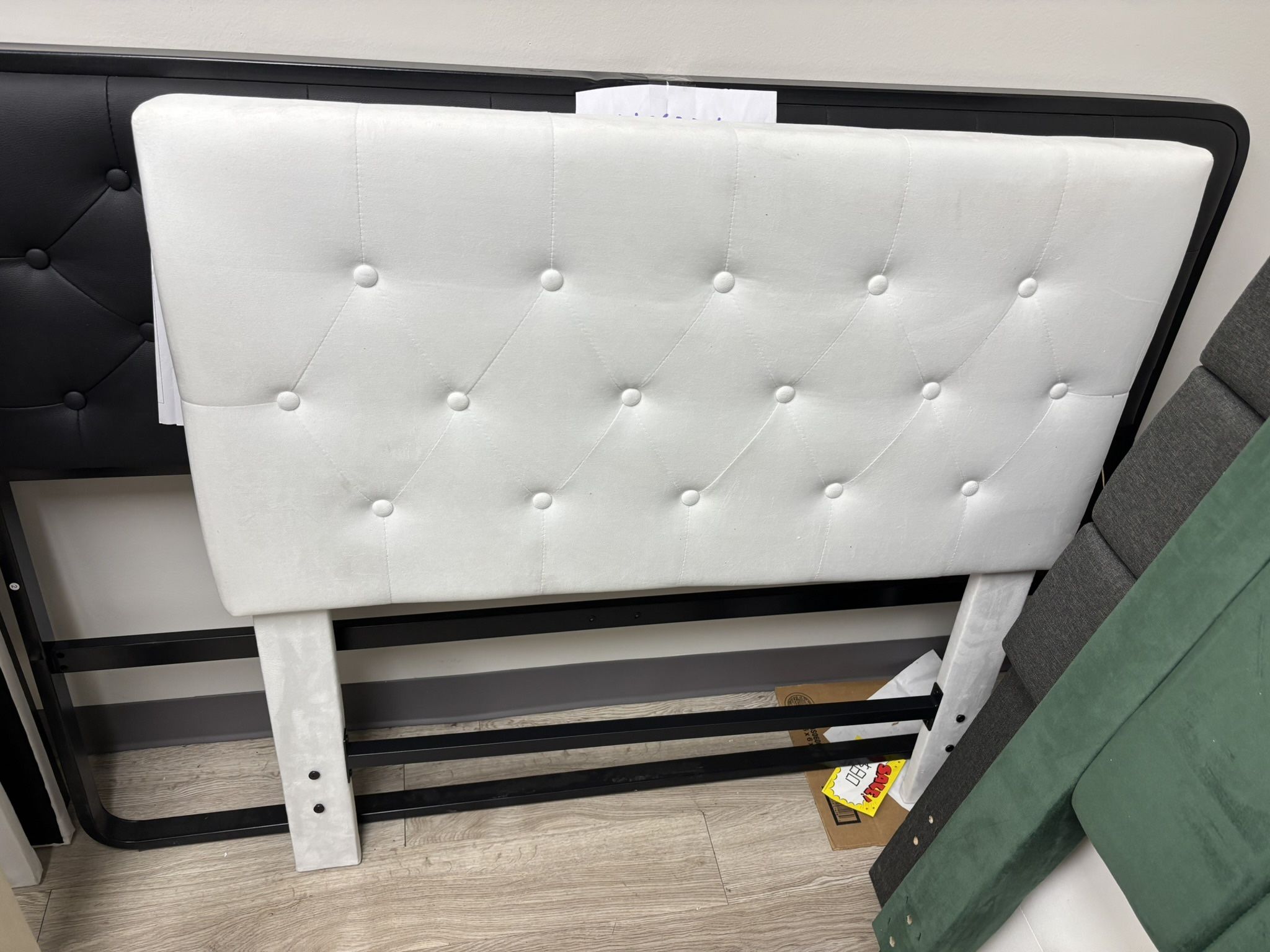 New twin size bed frame, headboard assembled frame in the box