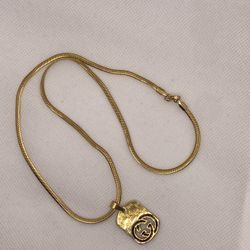 GG Gold Steel Dog Tag with Chain